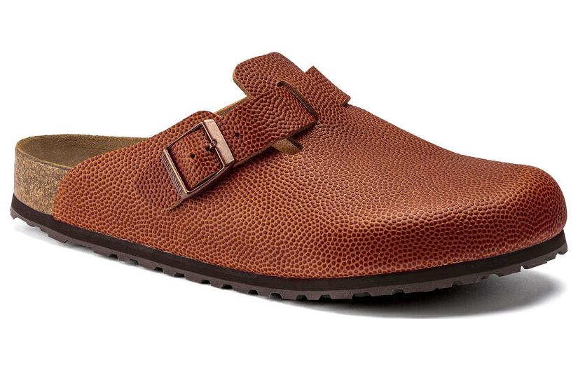 Birkenstock Boston Horween Embossed Natural Horween Leather 'Ginger Brown' 1022371