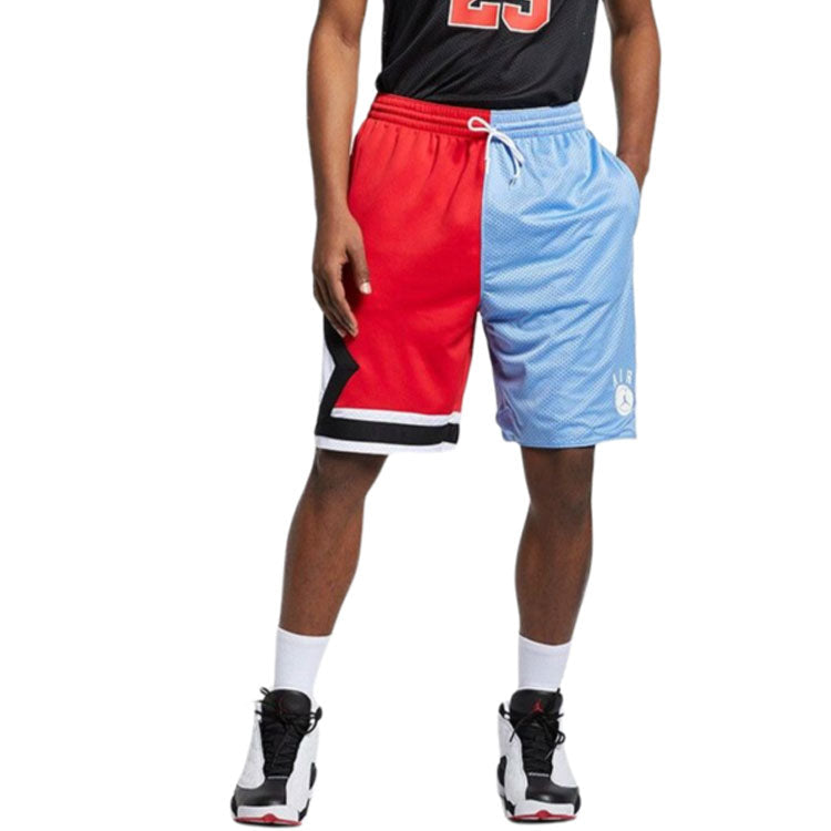 Air Jordan Drawstring Casual Sports Shorts Red Blue Splicing CZ2505-448