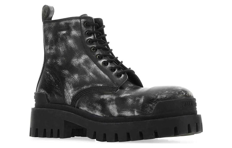 Balenciaga Strike Ankle Boots 'Washed Out Black Leather' 589338WBEF19010