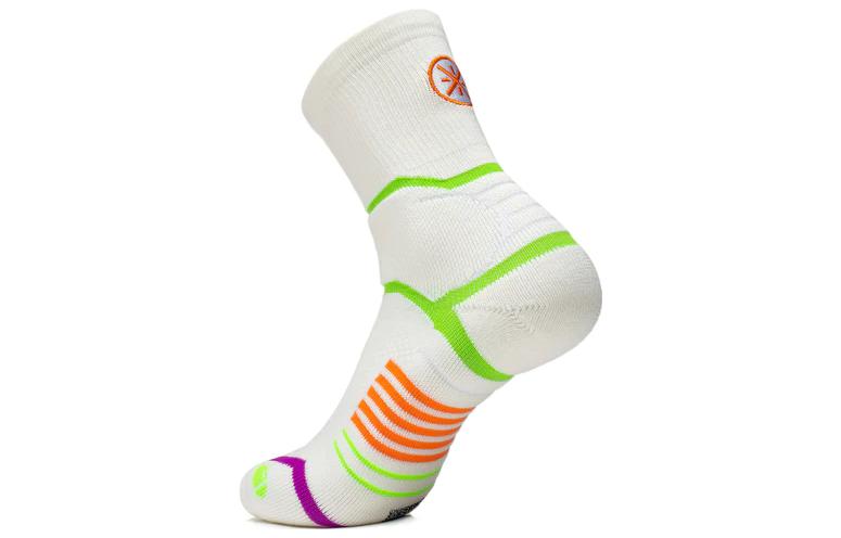Li-Ning Way Of Wade Basketball Socks 'White Green Purple' AWLT017-2
