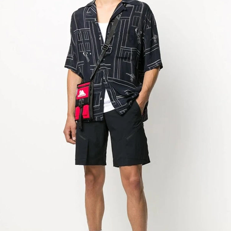 Off-White Painter Holiday Print Short Sleeve Shirt OMGA130E20FAB0024501