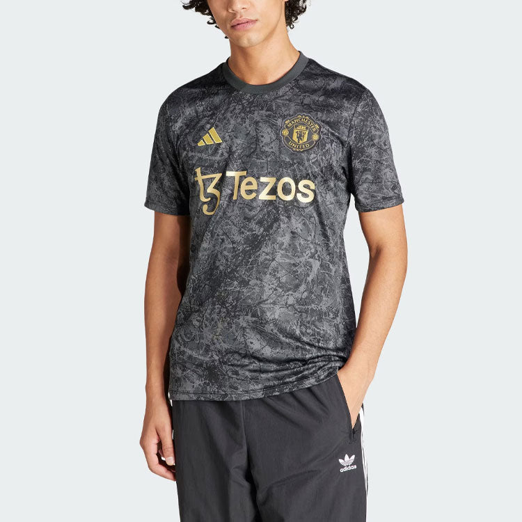 adidas Manchester United Stone Roses Pre-Match Jersey Asia Sizing 'Black' IQ1566