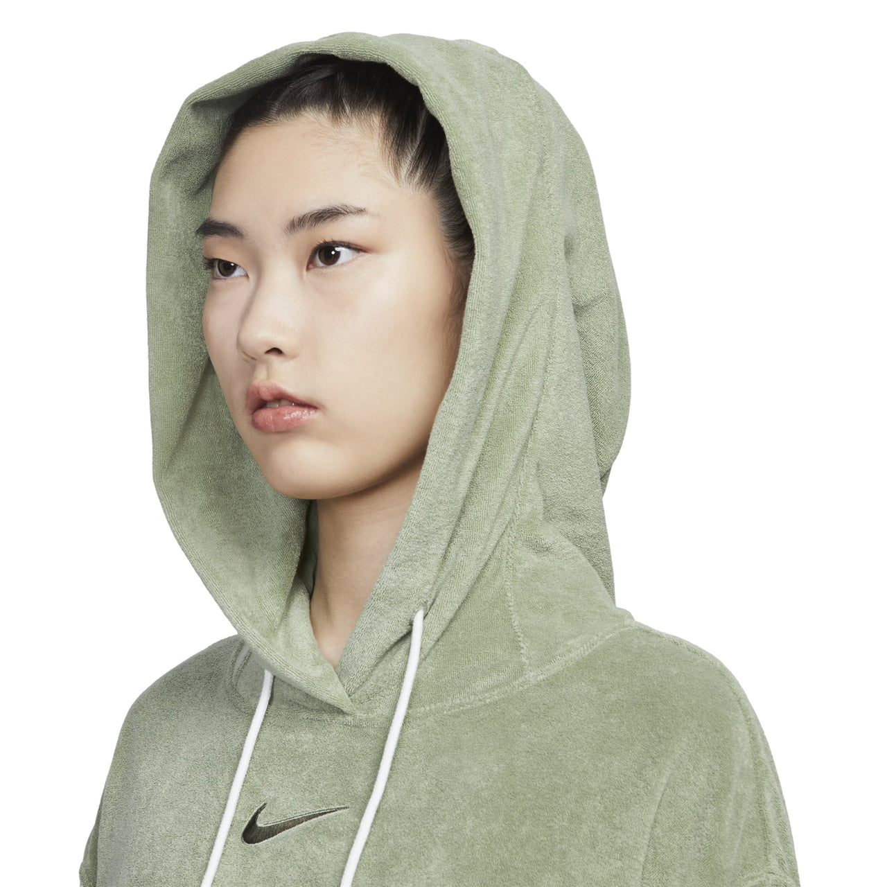 (WMNS) Nike Terry Drawstring Hoodie 'Green' DV7825-386