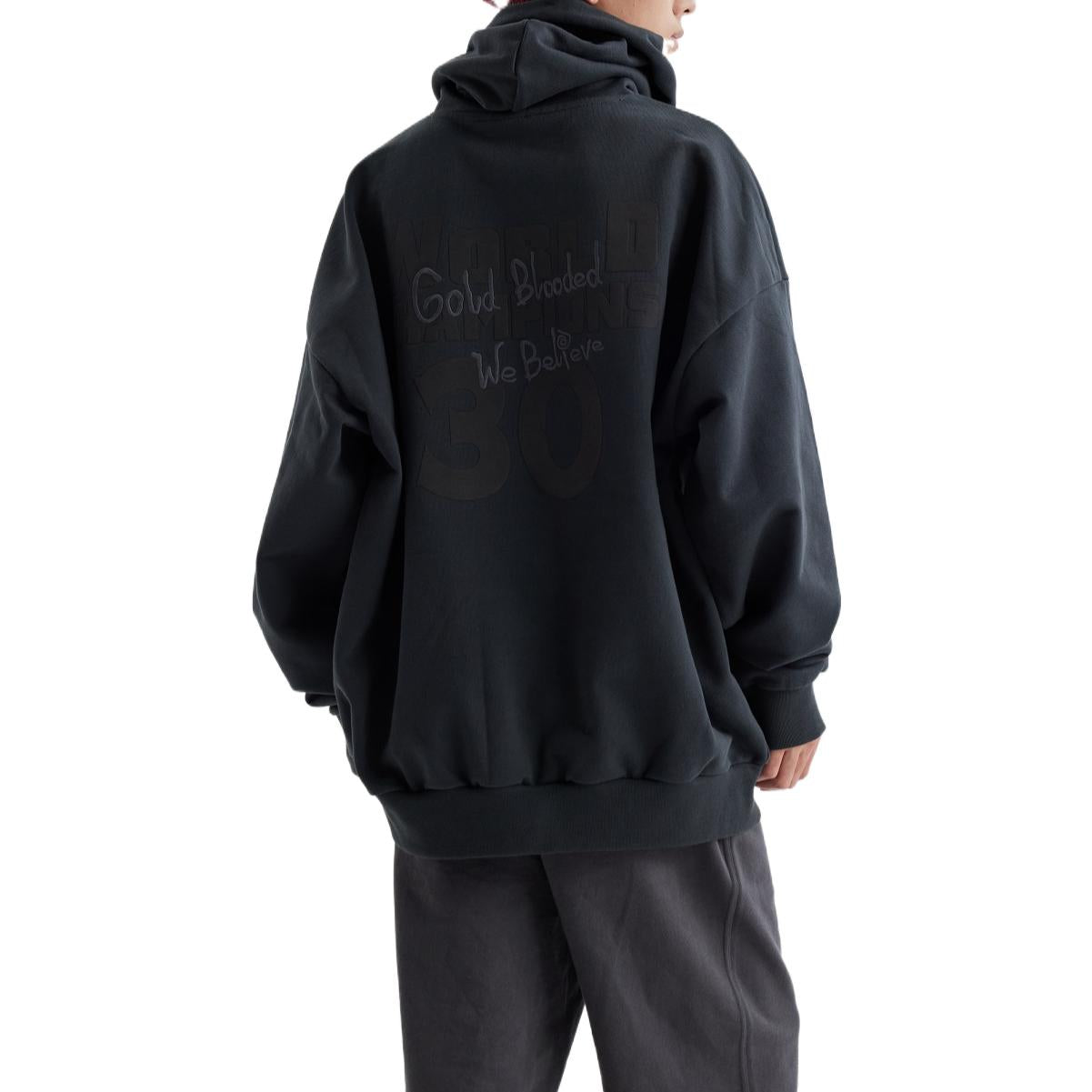 Mitchell & Ness Gold Blooded We Believe Hoodie 'Black' MNJYFWF22008-CARBON-GARY