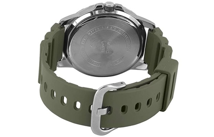 CASIO Analog 'Olive Green' MTP-VD01-3EV