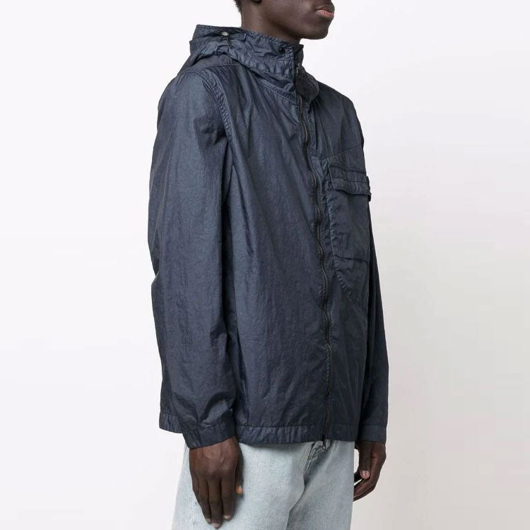 STONE ISLAND Hooded Zip-Up Jacket 'Blue' 761540223-V0024