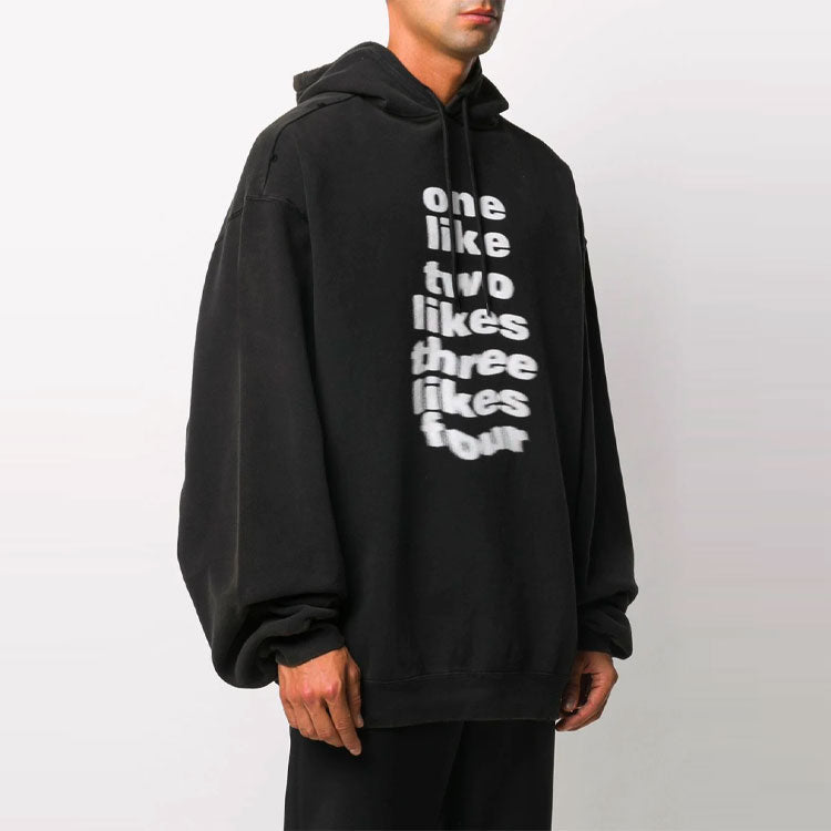 Men's Balenciaga Alphabet Printing Casual Black 641679TJV931070