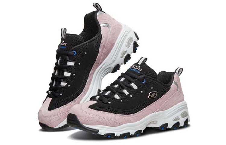 (WMNS) Skechers D'lites 1.0 Sports Shoes Black/Pink 13171-BKPK