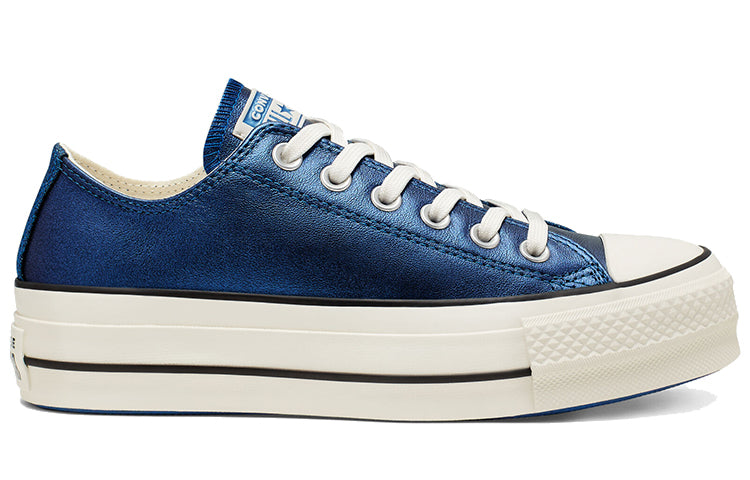 (WMNS) Converse Glitter Platform Chuck Taylor All Star Low Top Leather Blue White 565825C