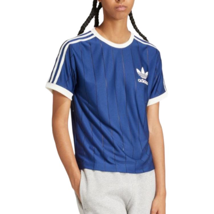 (WMNS) adidas Originals 3-Stripes T-shirt Asia Sizing 'Dark Blue' IR7466