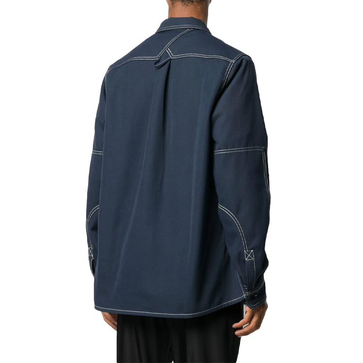 Men's Off-White Detail Blue Shirt OMYD022E20DEN0014518