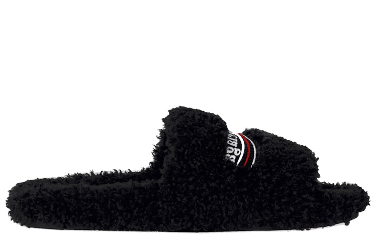 (WMNS) Balenciaga Furry Slides 'Black' 654261W2DO11096