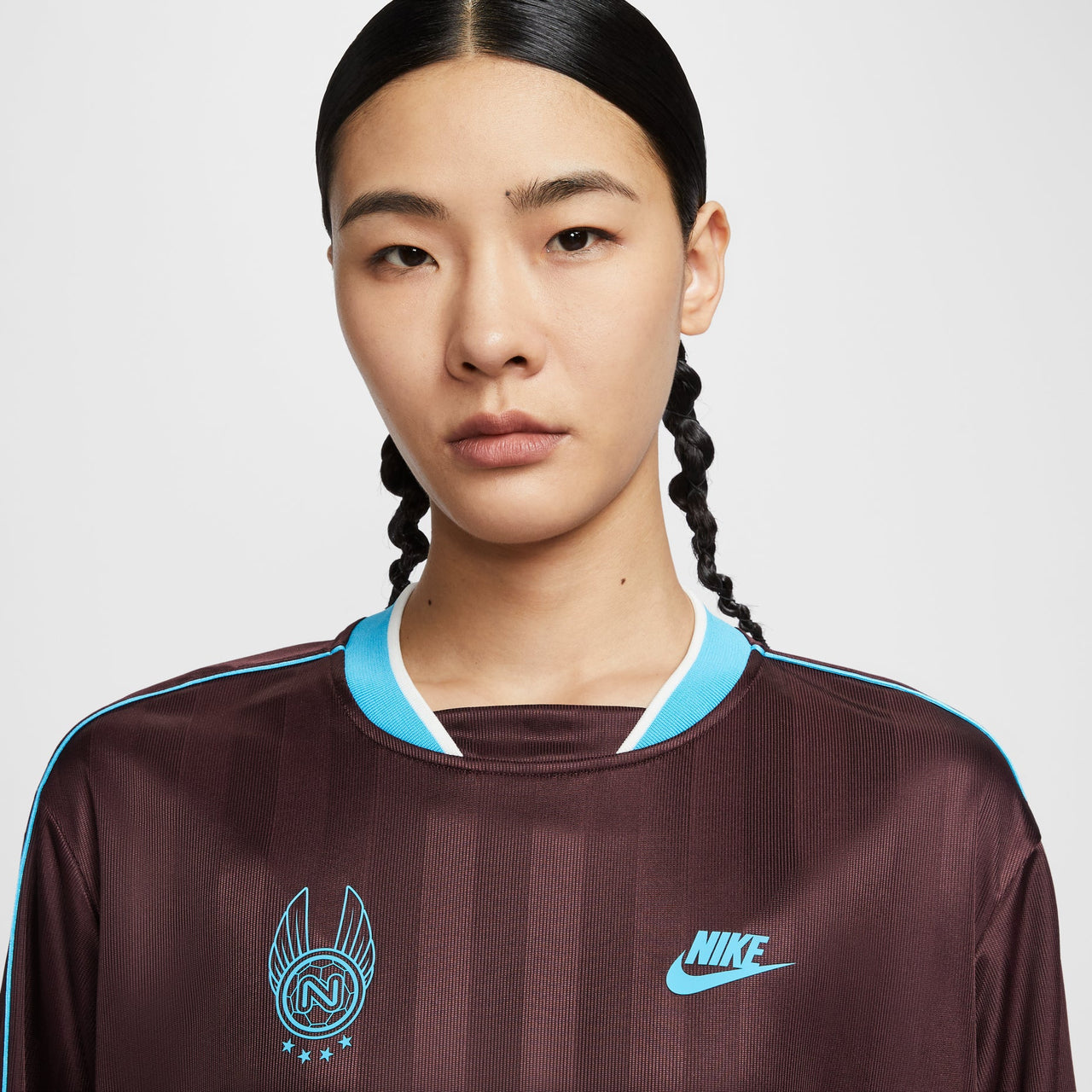 (WMNS) Nike Sportswear Long-Sleeve Jersey 'Burgundy Crush Baltic Blue' IM7453-652