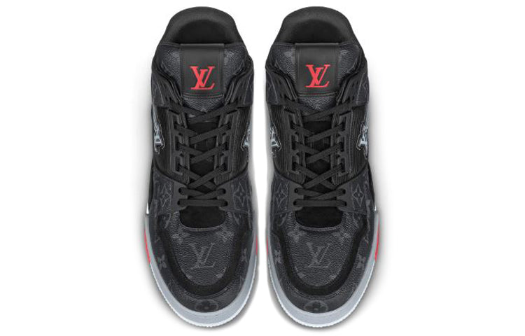 LOUIS VUITTON Trainer Sneakers 'Black Monogram Red' 1A8AAA
