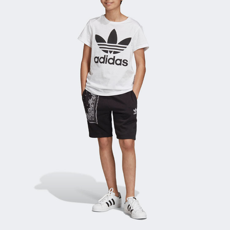 (GS) adidas Originals Trefoil T-Shirt 'White Black' DV2904
