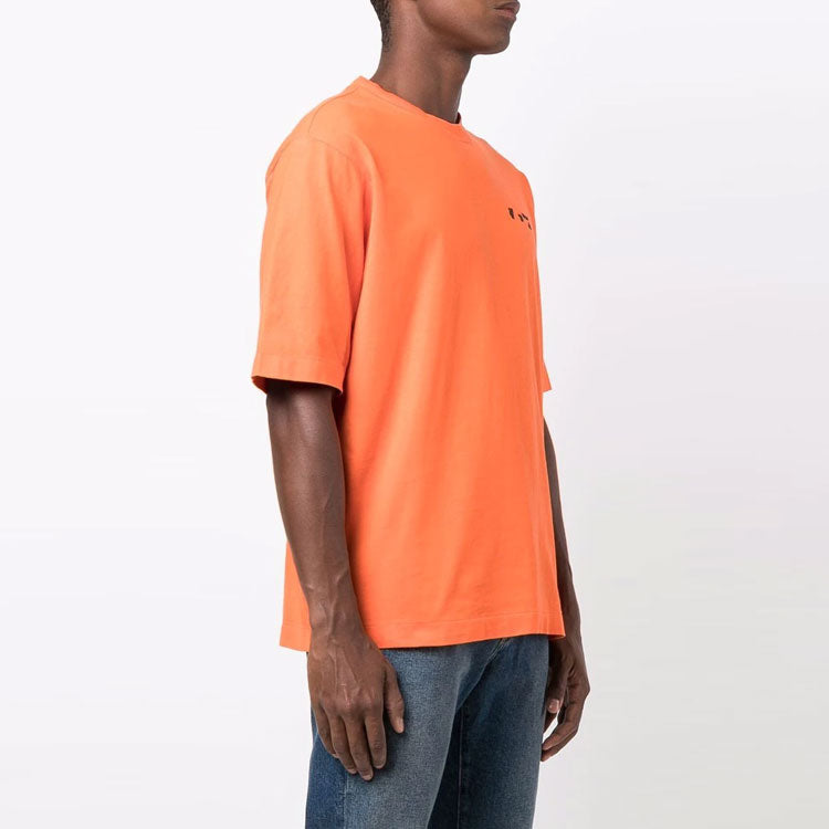 Off-White FW21 Chest Logo Printing Round Neck Short Sleeve Ordinary Version Orange OMAA119F21JER0022010