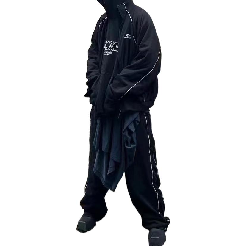 Balenciaga XXXL Patched T-Shirt Hoodie Oversized 'Black' 720406TNVD91070