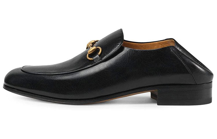 Gucci Horsebit Slip On Loafer 'Gold-Tone Black Leather' 526297-D3V00-1000