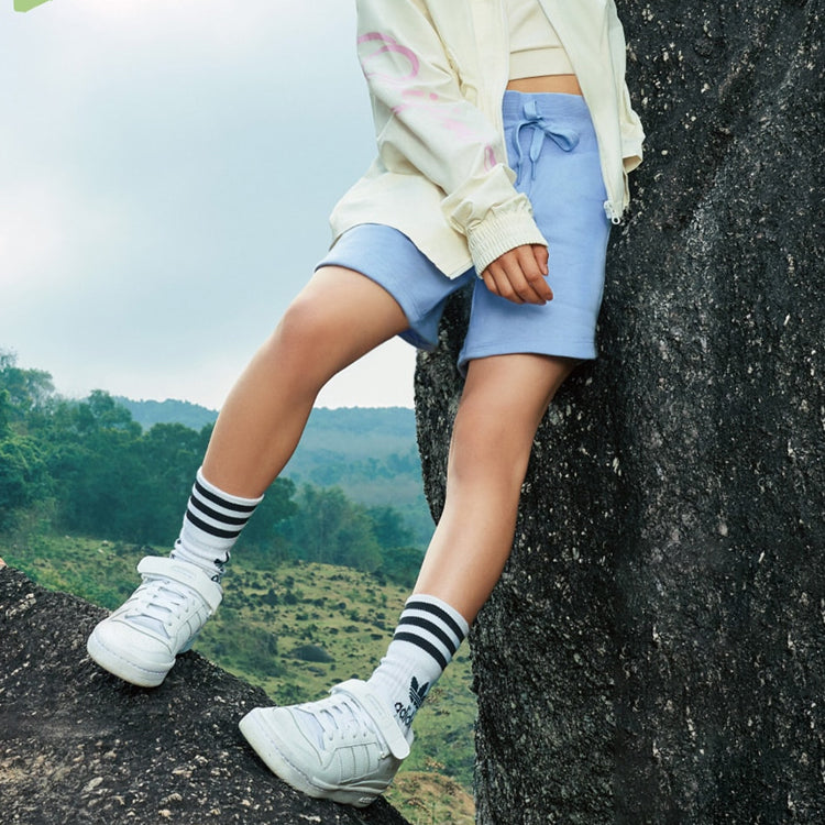 (GS) adidas originals Graphic Print High-Waist Shorts 'Blue' IB8452