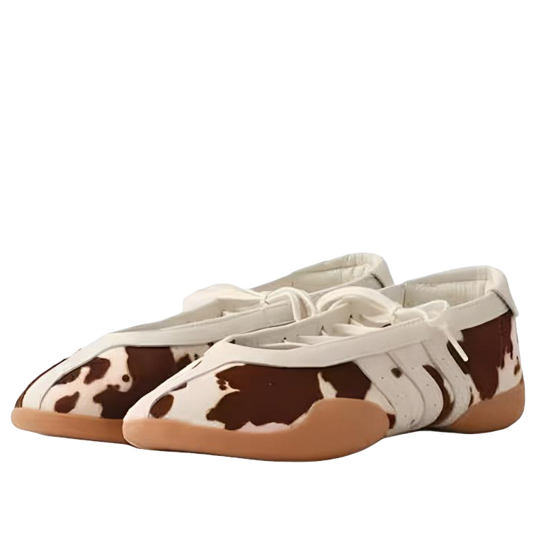 (WMNS) adidas Tarkwondo Mei Cow Print Ballerina Shoes 'Aurora Coffee Cloud White Gum' KJ0229