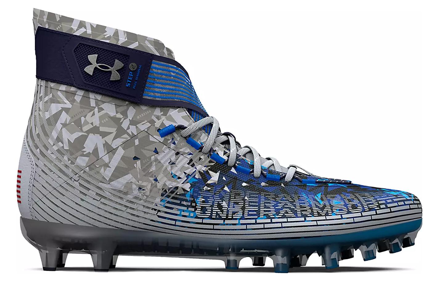 Under Armour Highlight MC LE USA Football Cleats 'Grey Blue Red' 3026340-100