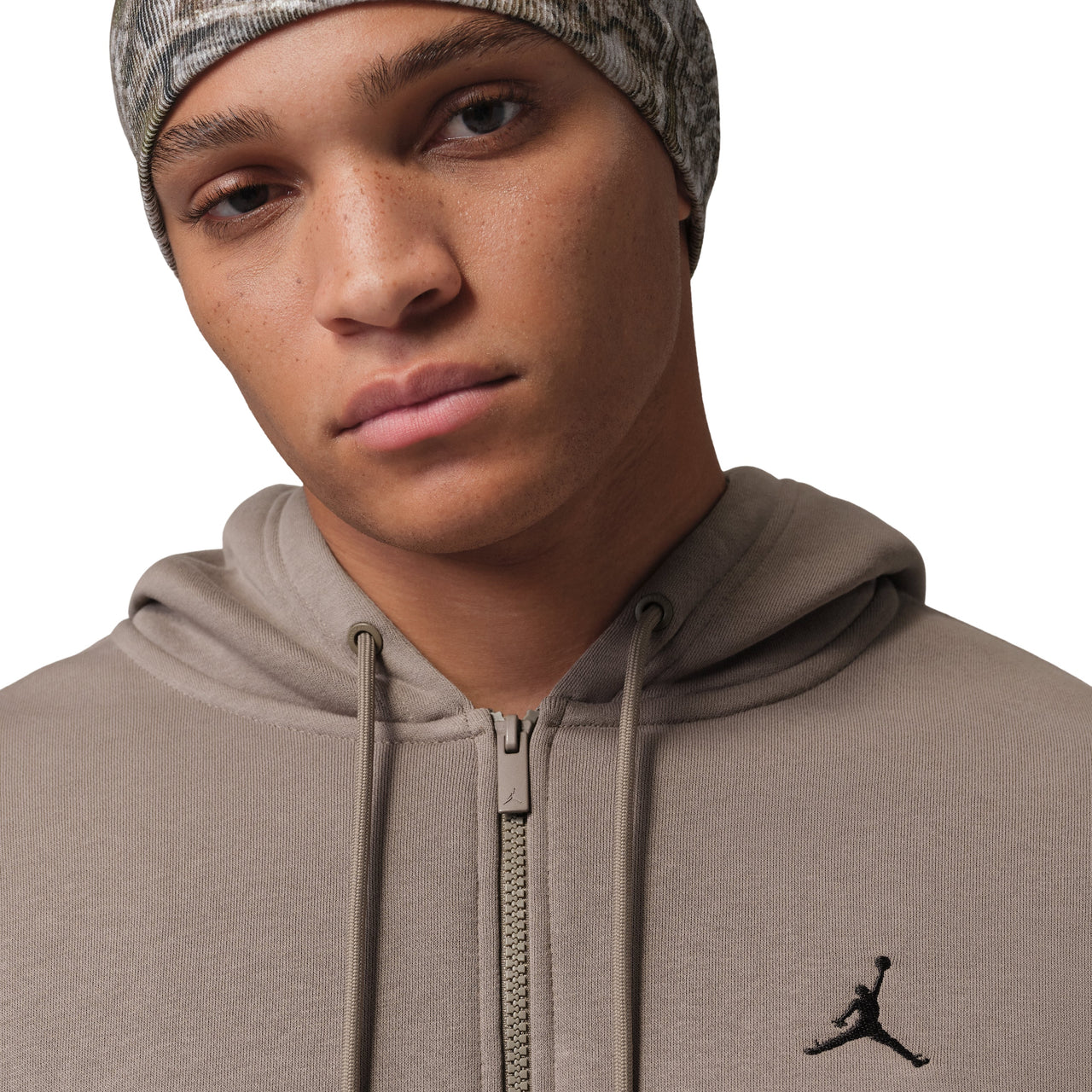Jordan Brooklyn Fleece Oversized Full-Zip Hoodie 'Olive Gray Black' IB7231-040