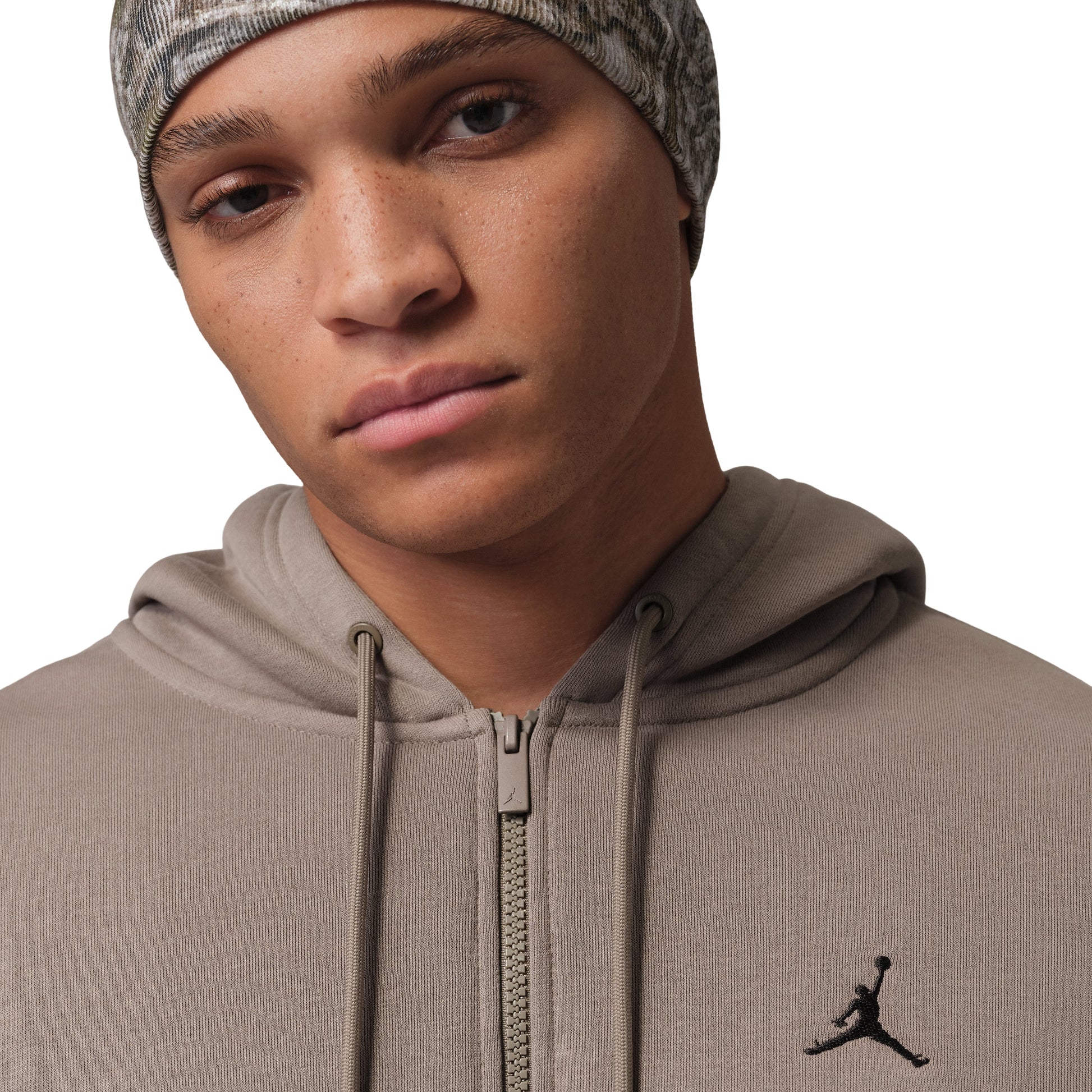 Jordan Brooklyn Fleece Oversized Full-Zip Hoodie 'Olive Gray Black' IB7231-040