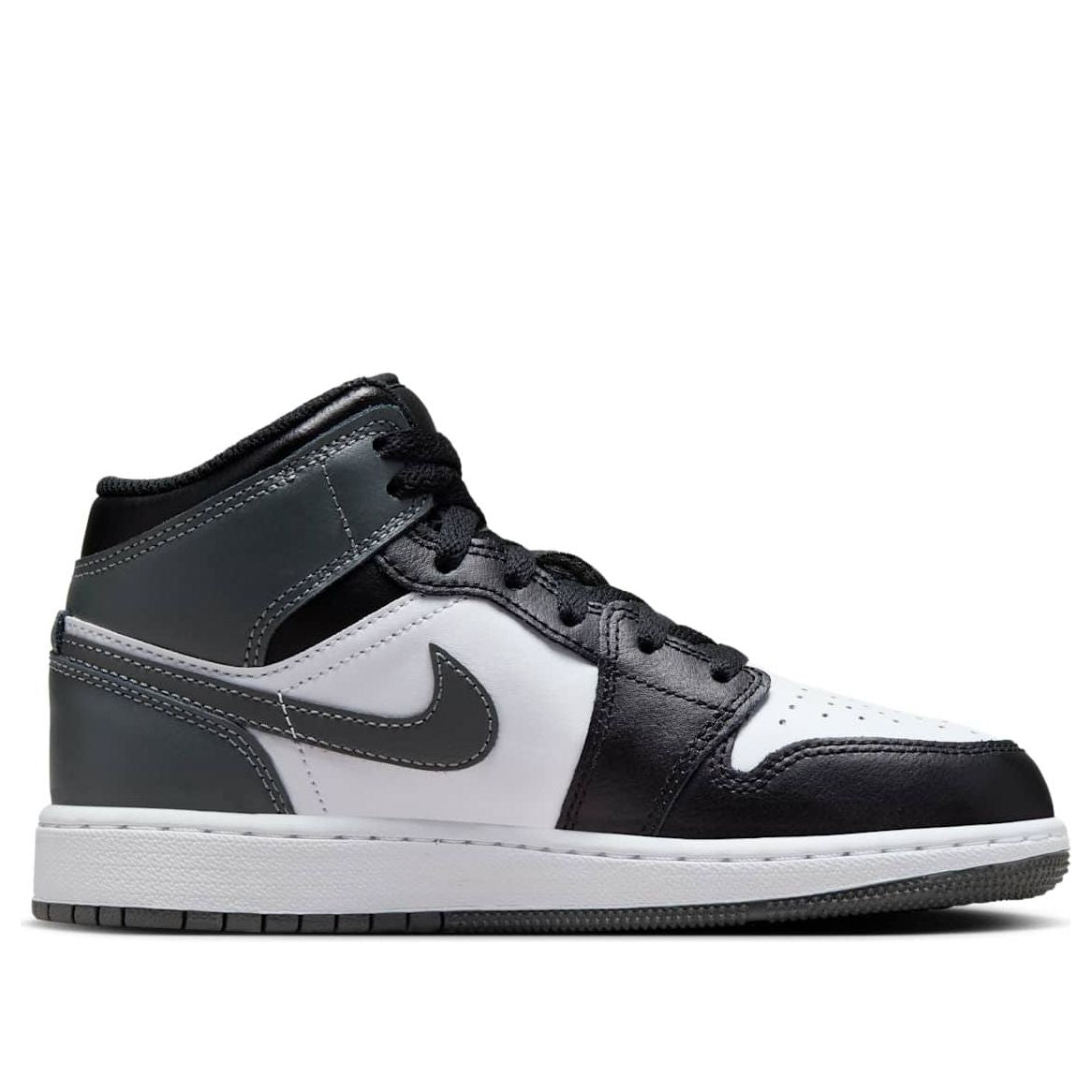 (GS) Air Jordan 1 Mid 'Black White Iron Grey' DQ8423-001