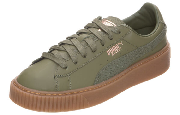 (WMNS) PUMA Basket Patforml Leisure Green 366716-04