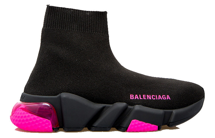 (WMNS) Balenciaga Speed 1.0 Sneakers 'Clear Sole Black Fluo Pink' 607543W2DBW1051