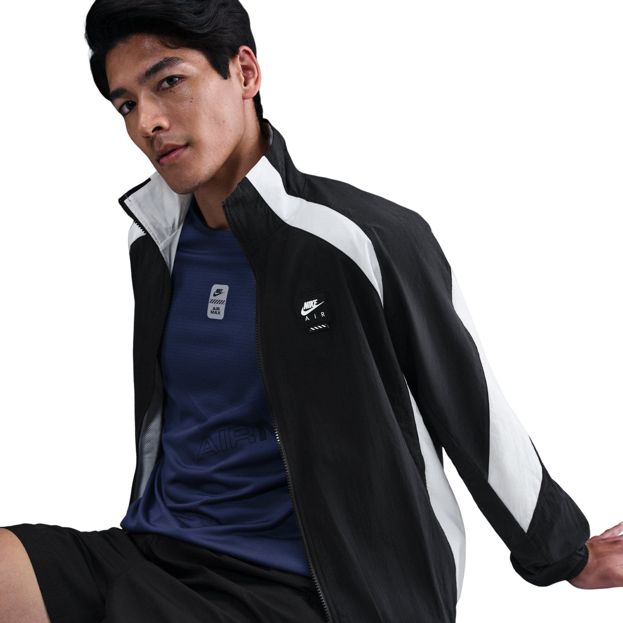 Nike Air Woven Track Jacket Loose Fit 'Black White' HV0881-010
