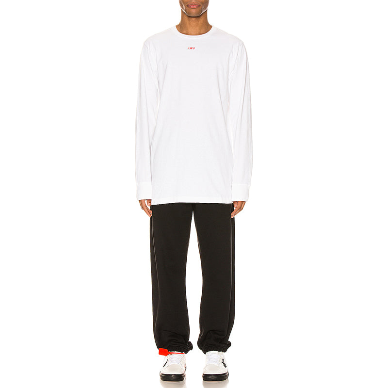 Off-White Back Hollow Out Arrow Long Sleeves White OMAB001E20JER0040125