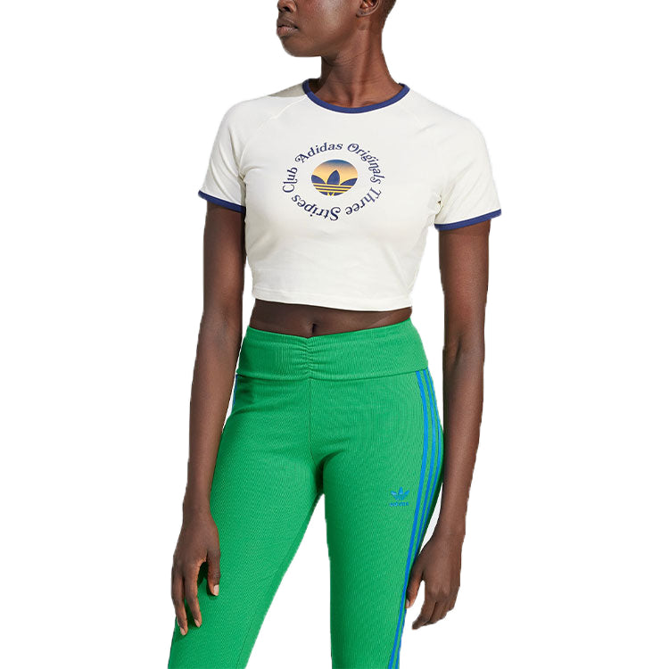 (WMNS) adidas Originals Graphics Crop T-shirt Asia Sizing 'White' JG8058