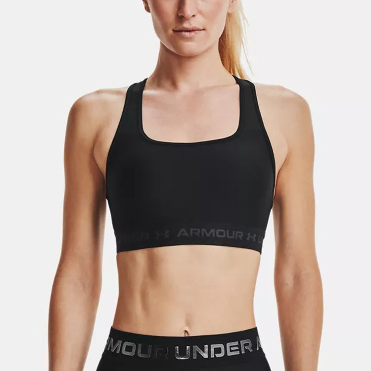 (WMNS) Under Armour Crossback Mid Sports Bra Asia Sizing 'Black Jet Gray' 1361034-001
