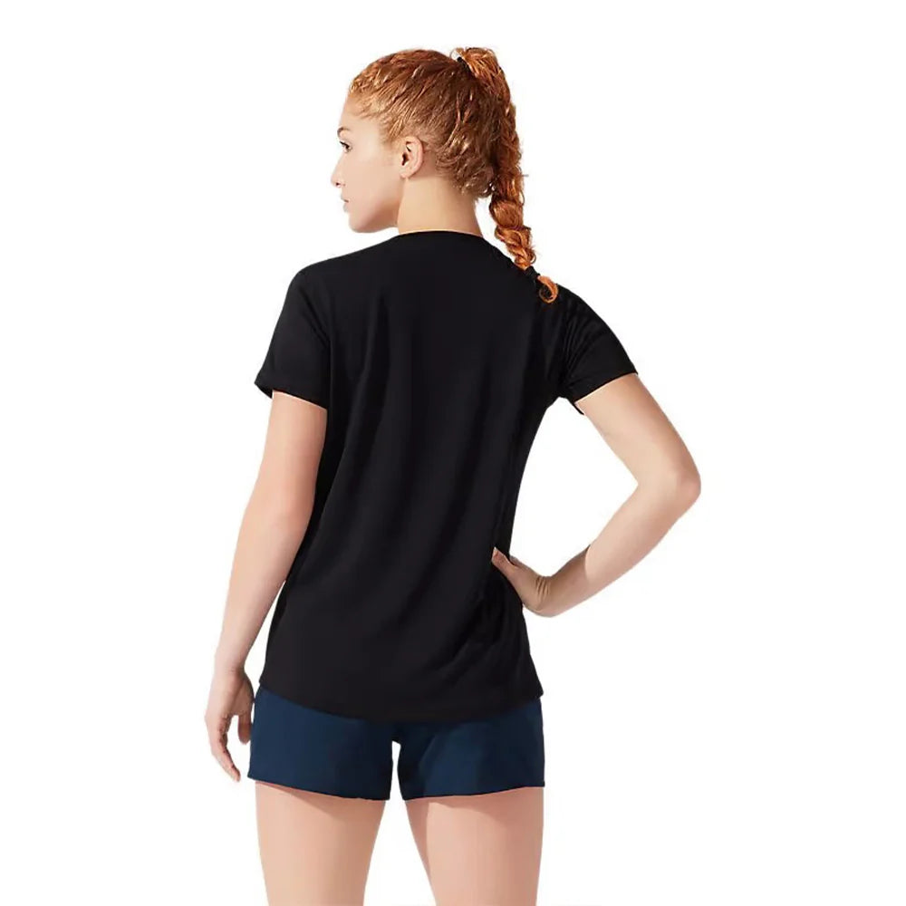 (WMNS) ASICS Silver Short Sleeve Top 'Performance Black' 2012C360-001