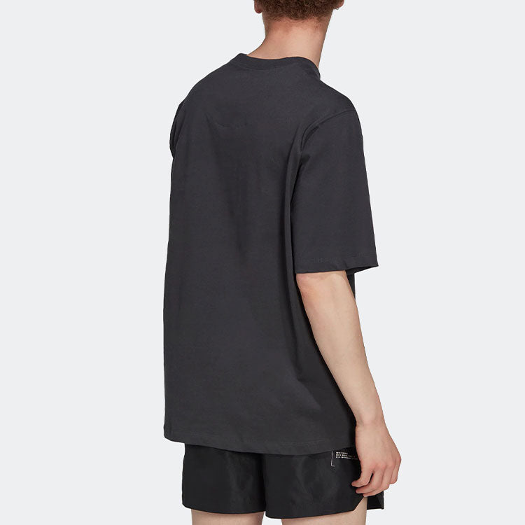 Men's adidas New Osize Tee Loose Sports Round Neck Short Sleeve Black T-Shirt HN1958