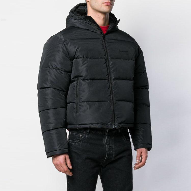 Balenciaga Small Logo Print Down Jacket 'Black' 556231TYD331000