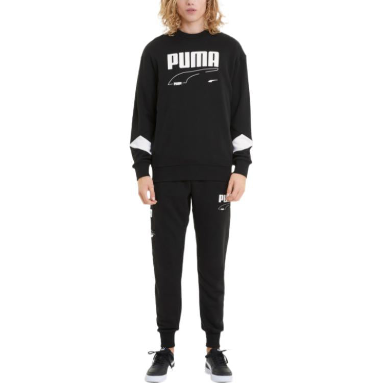 PUMA Rebel Crew Sweatshirt 'Black White' 588855-01