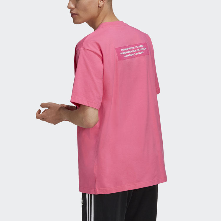 adidas originals Big Trfl Tee Chest Large Logo Printing Round Neck Sports Short Sleeve Phosphors H09348