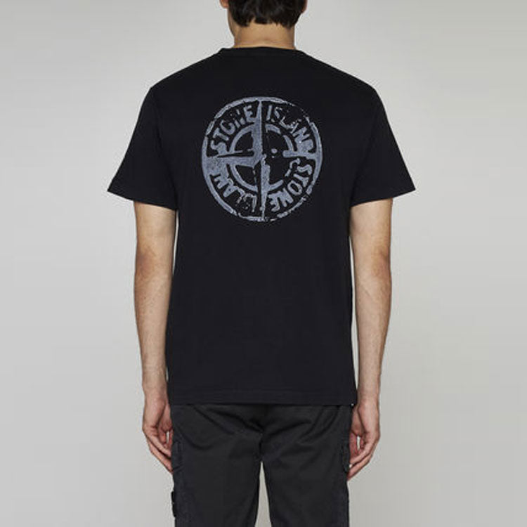 STONE ISLAND Embroidered T-shirt 'Black' 79152NS82-V0029