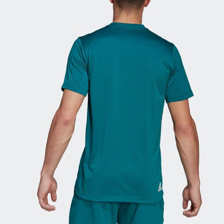 Men's adidas Alphabet Geometry Logo Printing Round Neck Short Sleeve Japanese Version Green T-Shirt H61171