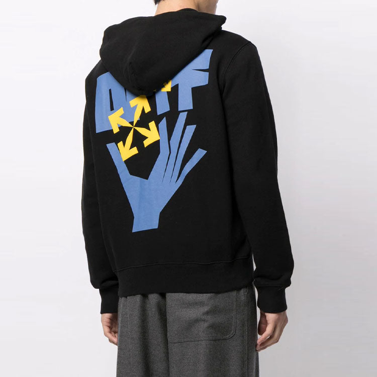 Off-White Men's SS21 Hand Off Logo Sweatshirt Black OMBE001R21FLE0031040
