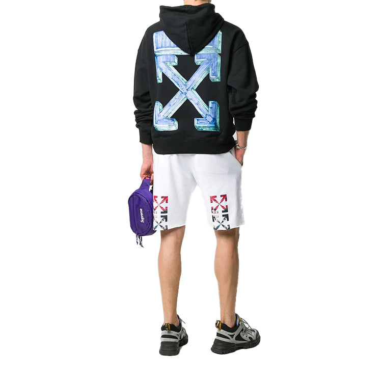 Off-White FW20 Caravaggio Printing Sports Shorts Men White OMCI006E20FLE0050110