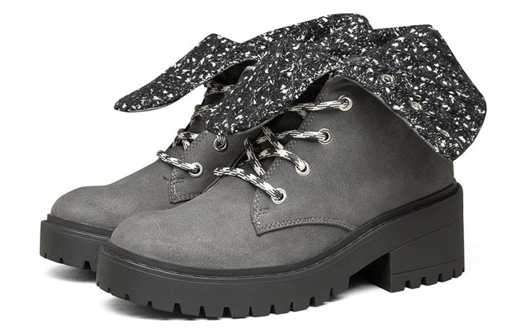 (WMNS) Skechers Teen Spirit Knit Buzz Ankle Boot 'Black Charcoal' 167059-BKCC