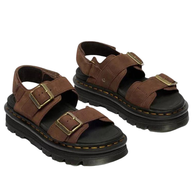 (WMNS) Dr. Martens Zebzag Nubuck Platform Sandals 'Sepia Brown' 42853200