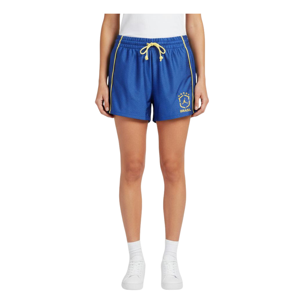 (WMNS) Air Jordan Brooklyn Knit Brazil Shorts 'Old Royal Yellow Pulse' IO2457-417