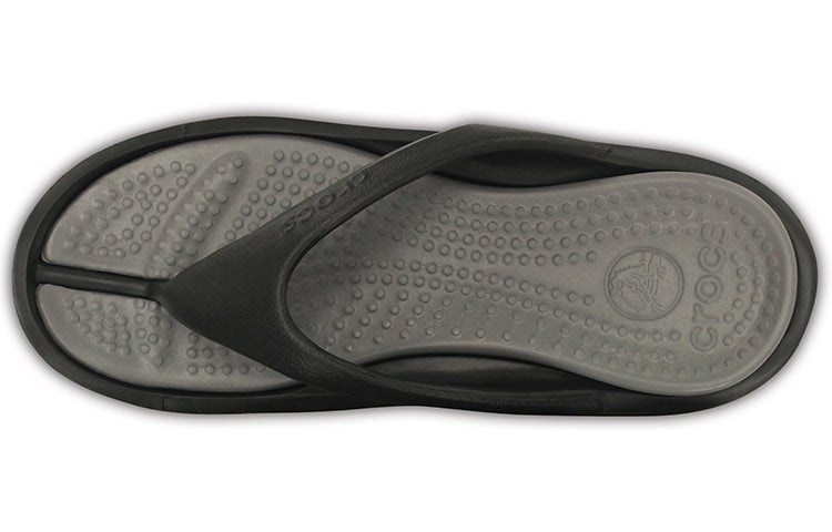 Crocs Soft Sole Cozy Flip-Flops Unisex Black Gray 10024-05M
