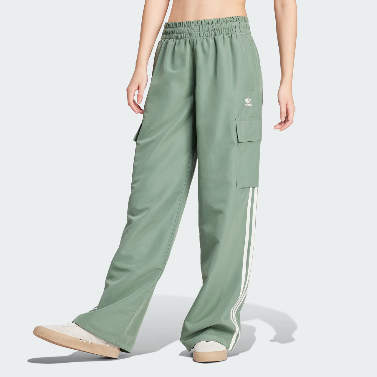(WMNS) adidas Originals Adicolor Cargo Pants Asia Sizing 'Trace Green' IZ0716