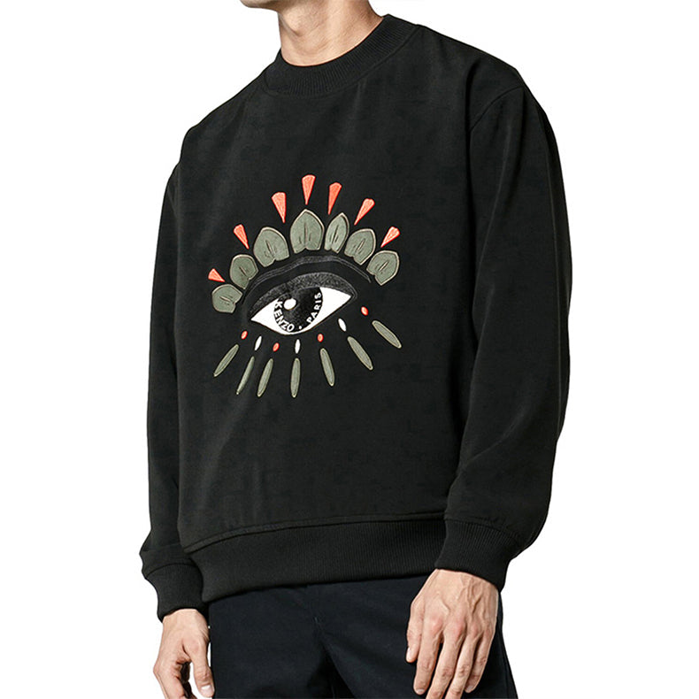 Men's KENZO Eye Pattern Round Neck Black F765SW6041RG-99
