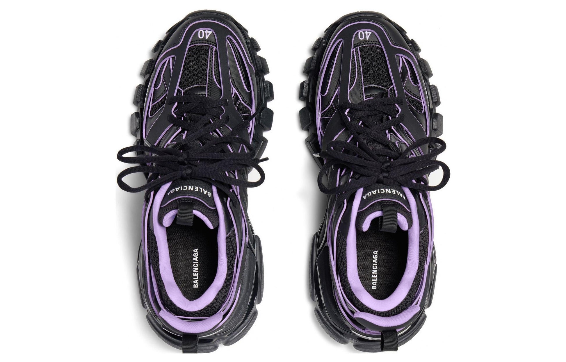 (WMNS) Balenciaga Track Sock Sneakers 'Black and Light Purple Knit and Nylon' 736328W3SKC1058